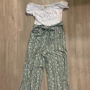 New with Tags No Comment Off the Shoulder Tribal Print Jumpsuit